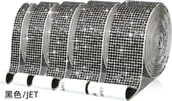 Self-Adhesive Crystal Rhinestone Ribbon for DIY Crafts and Decorations (Black)