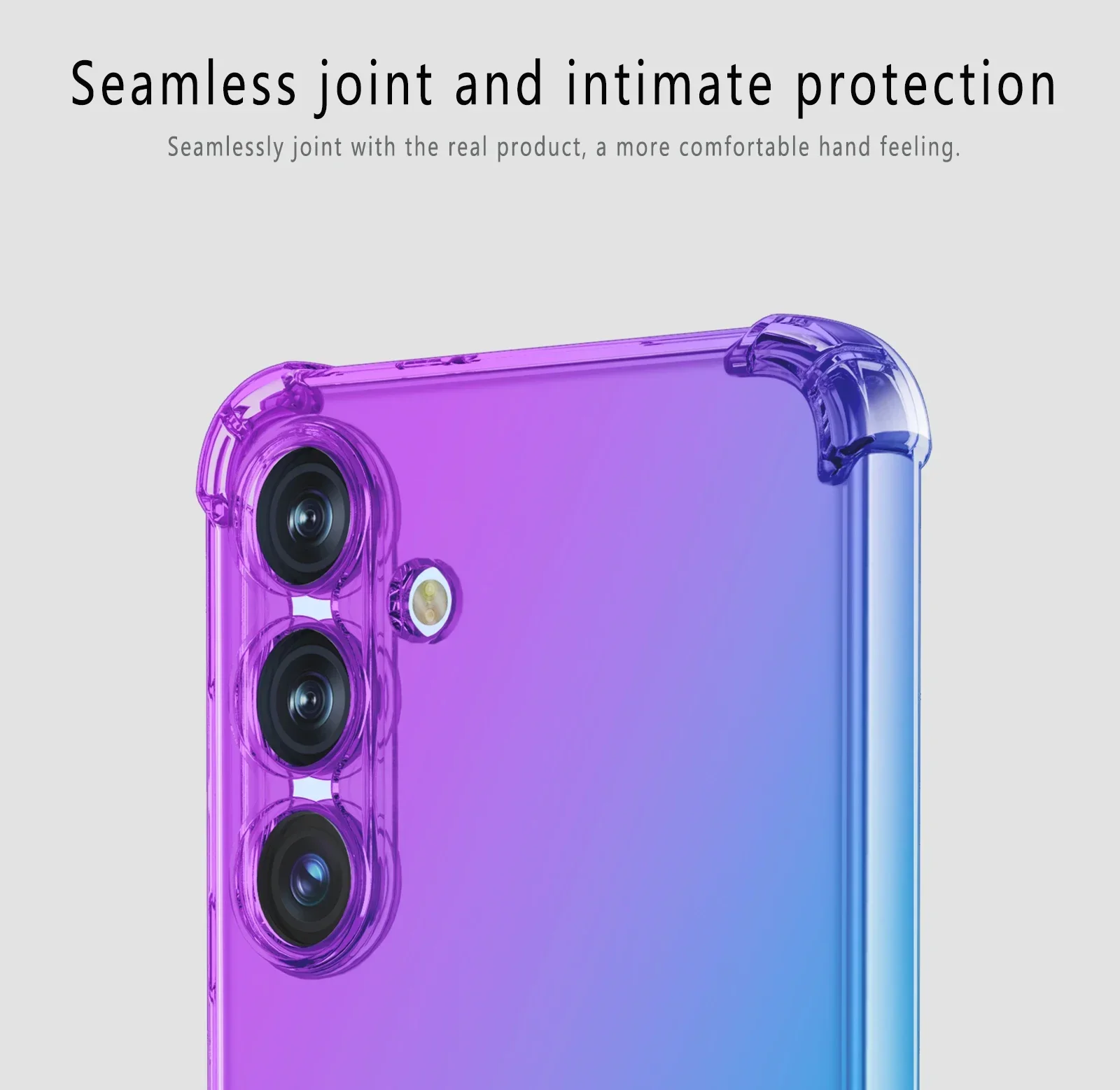 Rainbow Gradient Transparent Shockproof Soft Silicone Phone Case