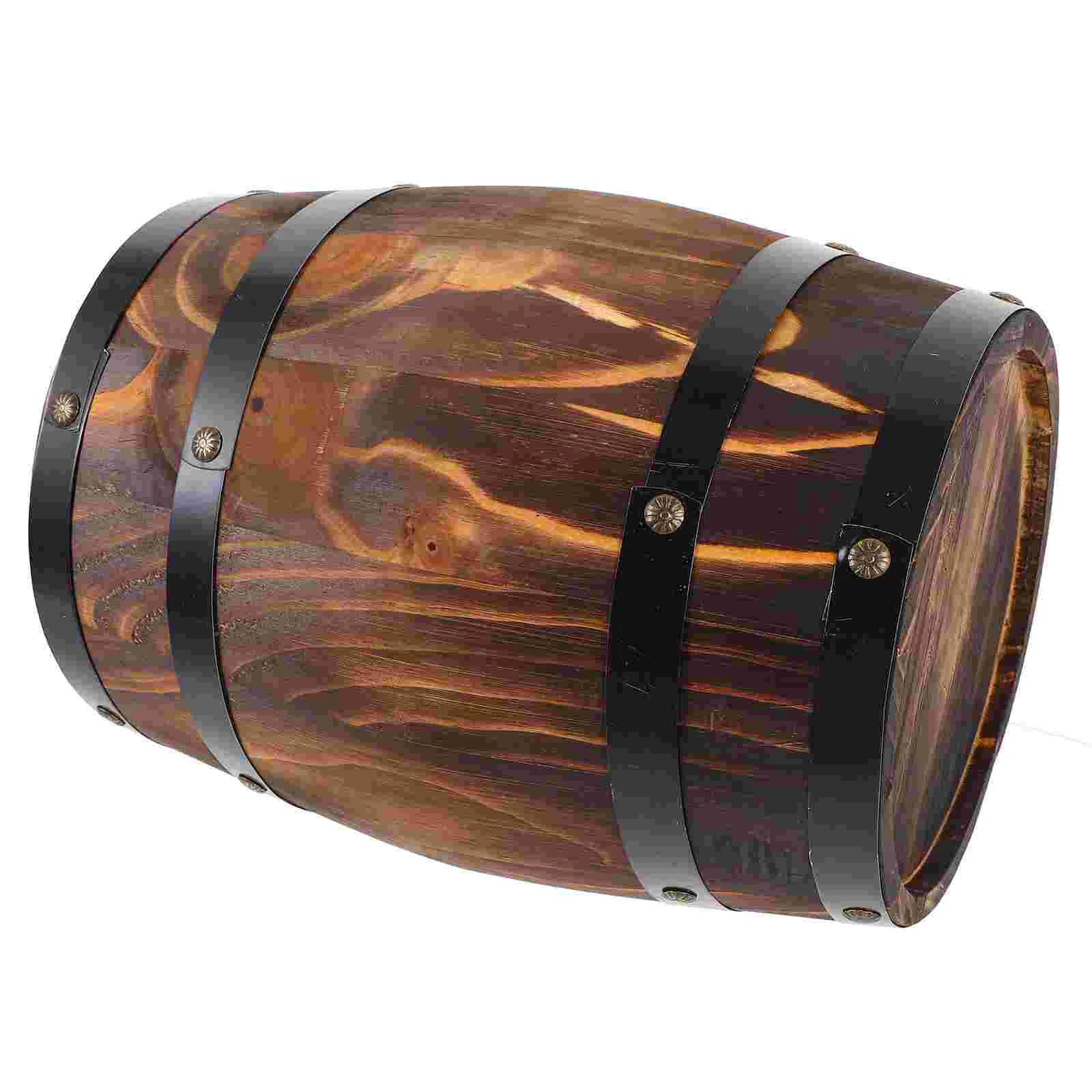 

Wood Wine Barrel Whiskey Barrel Bucket Vintage Flower Planter Container Water Wishing Well Pail Home Kitchen Bar Summer