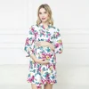 Women's Robe and Swaddle Blanket Set For Mom and Baby Maternity Pajamas Robe Sleepwear Baby Swaddle Set 2