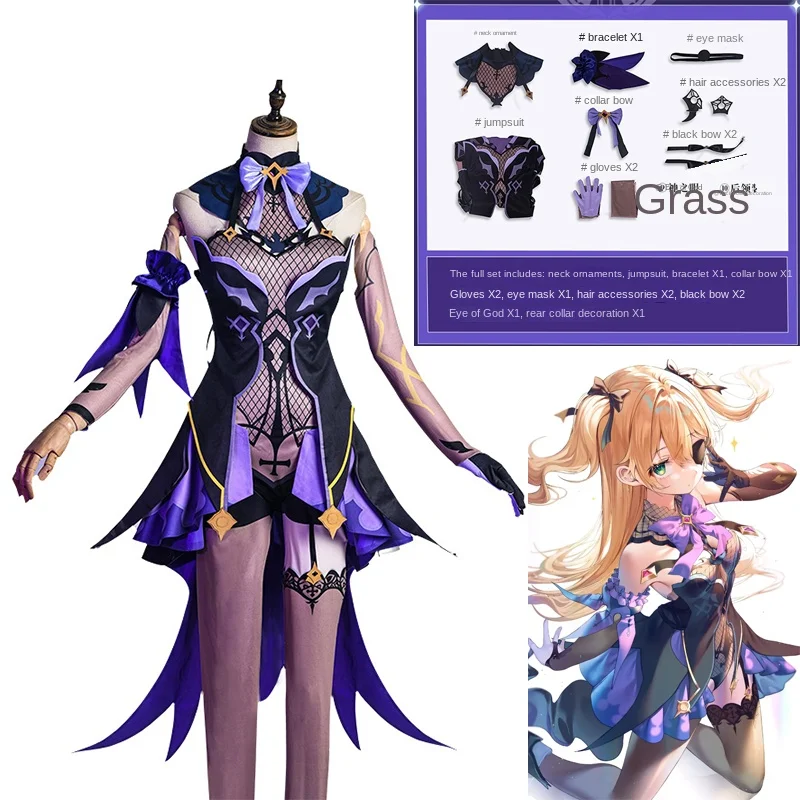 

Game Genshin Impact Fischl Cosplay Costume Outfit Halloween Top Pant Uniform Full Set Halloween Costumes For Women