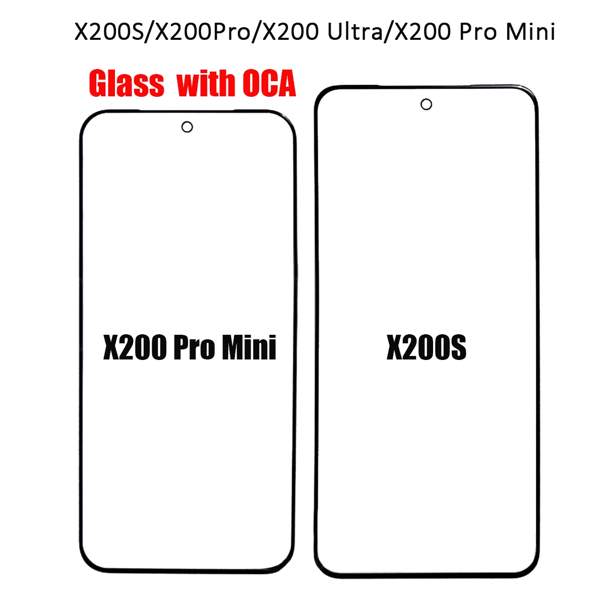 VIVO X300 X200 Pro mini Ultra X200S 터치 패널 유리 렌즈 커버용 OCA 접착 필름 교체가 포함된 5x 전면 외부 유리