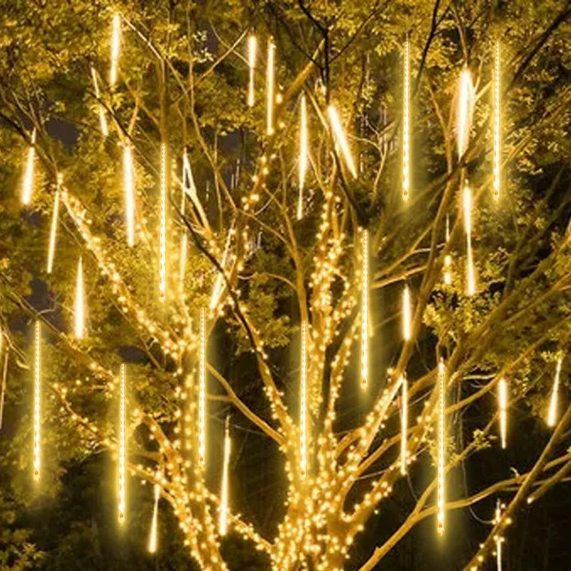 8/16/24/32 Tubes Meteor Shower String Lights Superb LED Lights Decor Outdoor Garden Street 2025 Holiday Christmas Icicle Lamp