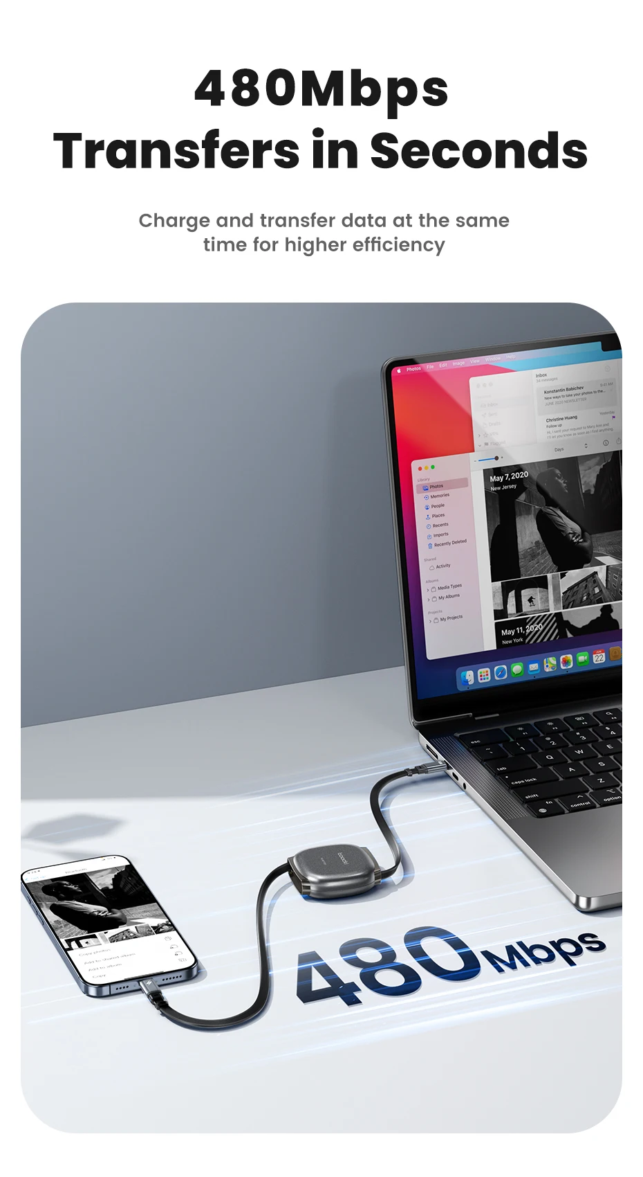 USB-C cable charging laptop