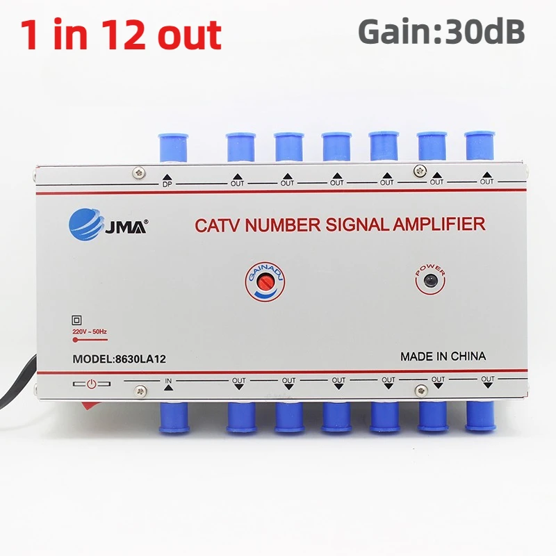 1 in 12 Out Cable TV Splitter Amplifier 30dB Digital CATV  Antenna Signal Booster Home Tv Equipments 45Mhz To 860MHz EU Plug