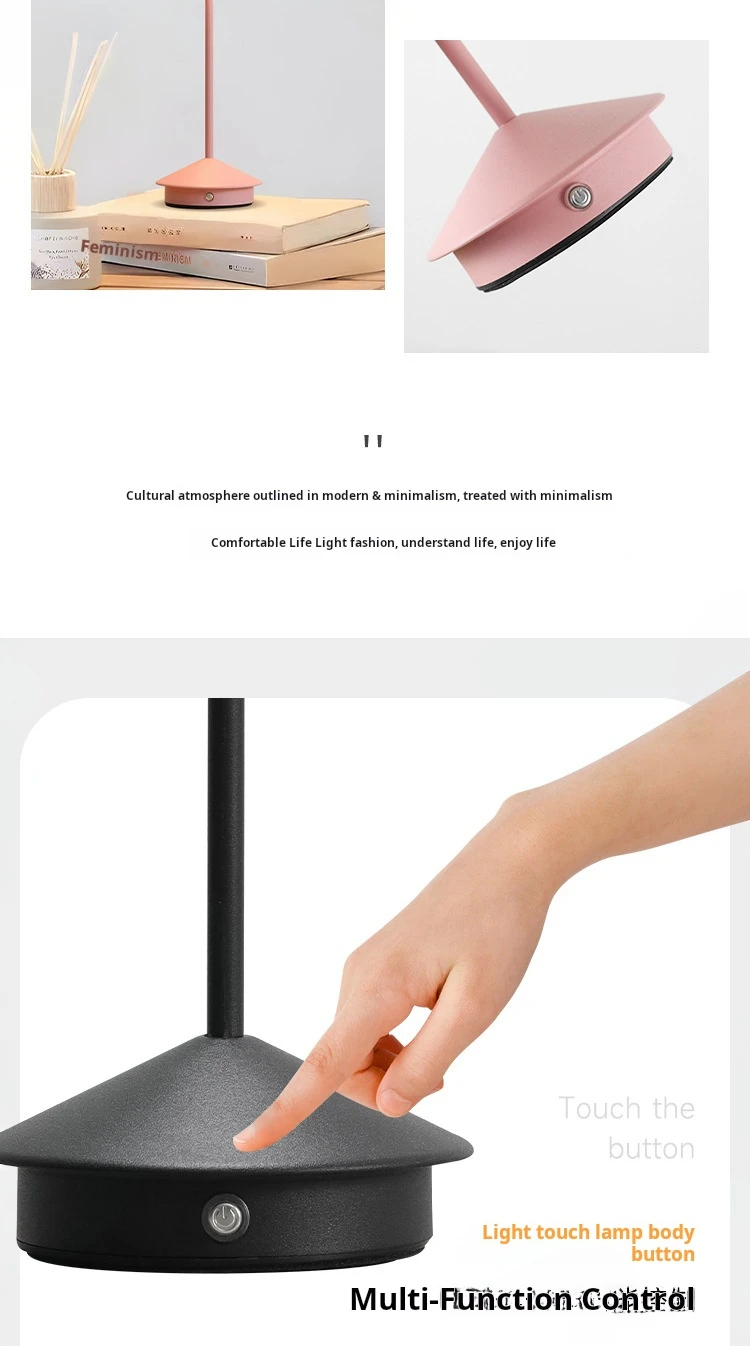 Type-C Rechargeable Table Lamp Creative Dining Touch Led Hotel Bar Coffee Pina pro Table Lamp Lampada Da Tavolo Decorative Lamp