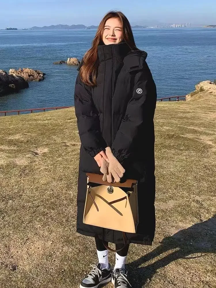 Черная длинная парка