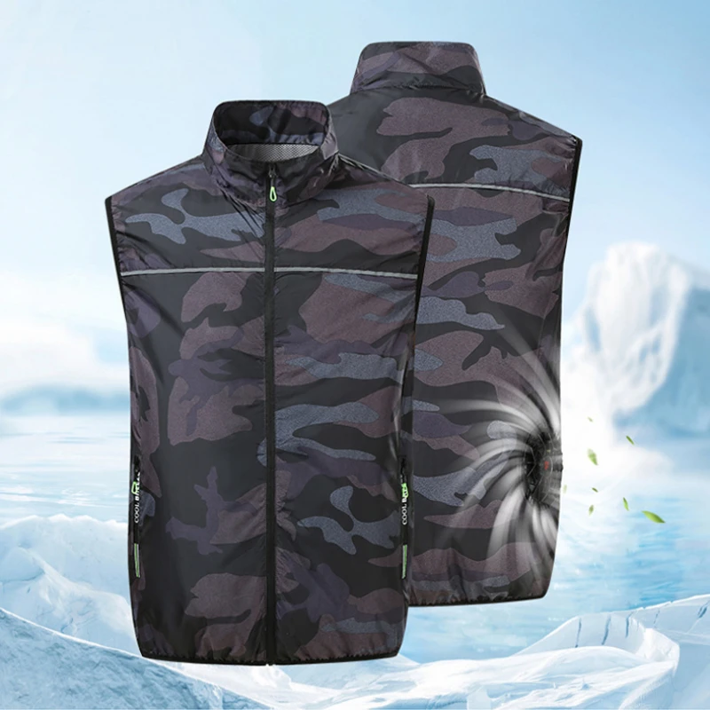 Cool Vest USB Cooling Fan Jacket Men's Air-conditioning Clothing Outdoor Sun Protection Camouflage Work Clothes Fishing Vest