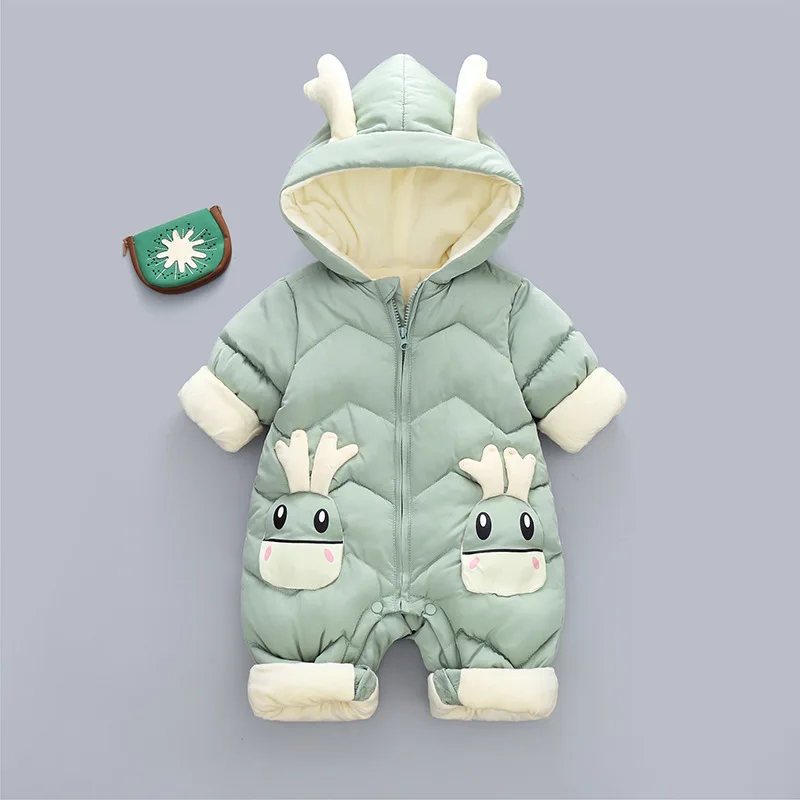 Vestiti per neonata appena nati Tuta da neve invernale più tuta per neonato in velluto spesso 0-3 anni Pagliaccetto per ragazzo Cappotto per bambino - immagine 6