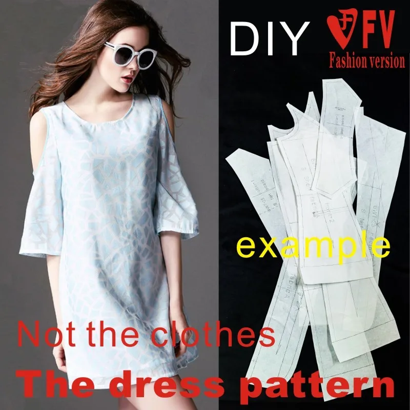 Dresses Sewing Pattern Template Cutting drawing Clothing DIY BLQ-203