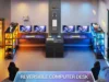 L Shaped Gaming Desk,Reversible U Shaped Computer Desk with Power Outlet and Storage Shelves, Corner Gaming Desk with LED Lights 3