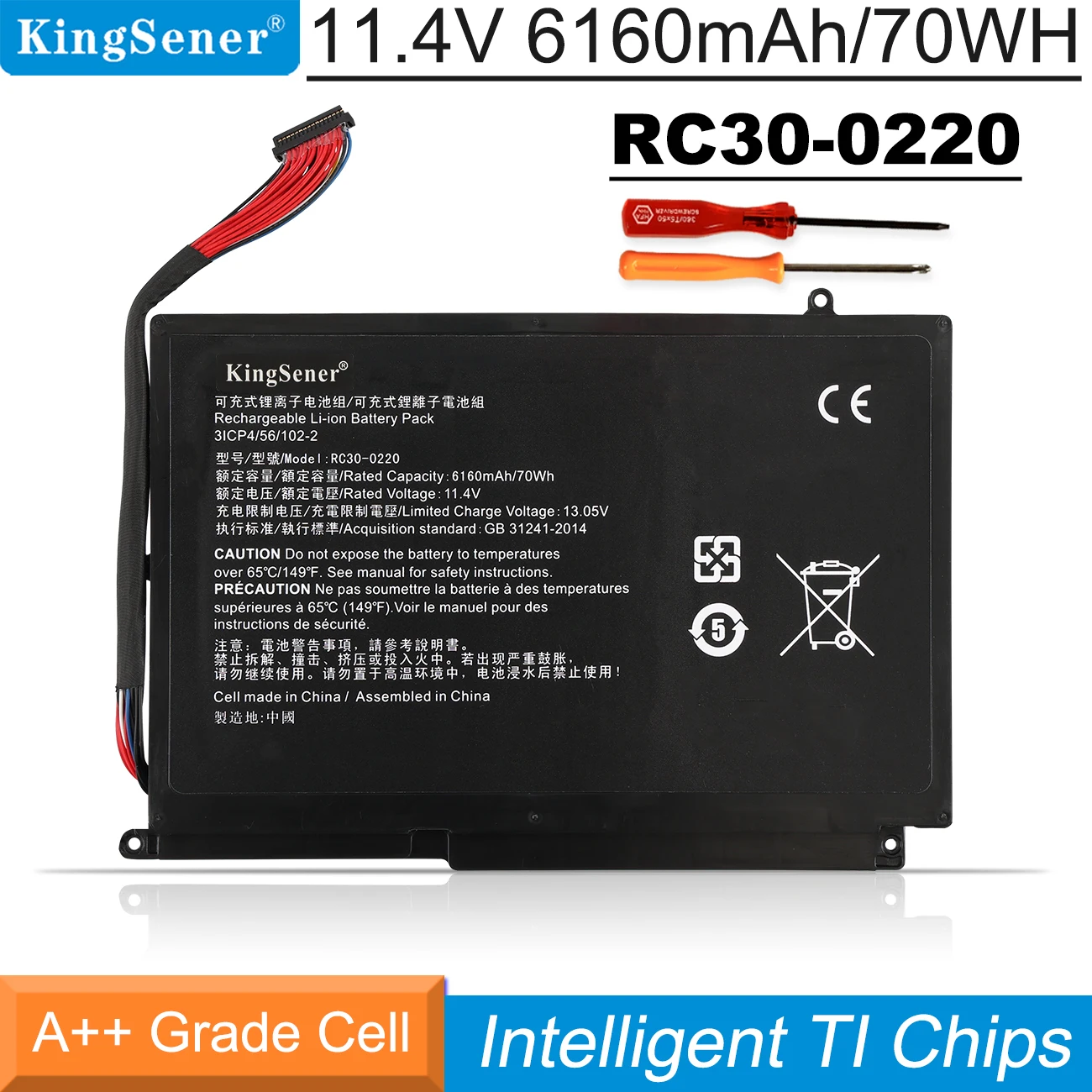 Kingsener Rc30-0220 Rz09-0220 Batteria Per Razer Blade Pro 17 Gtx 1060 Rtx 2060 Rtx 2070 Rtx 2080 Rz09-02202E75-R3U1 11.4V 75Wh