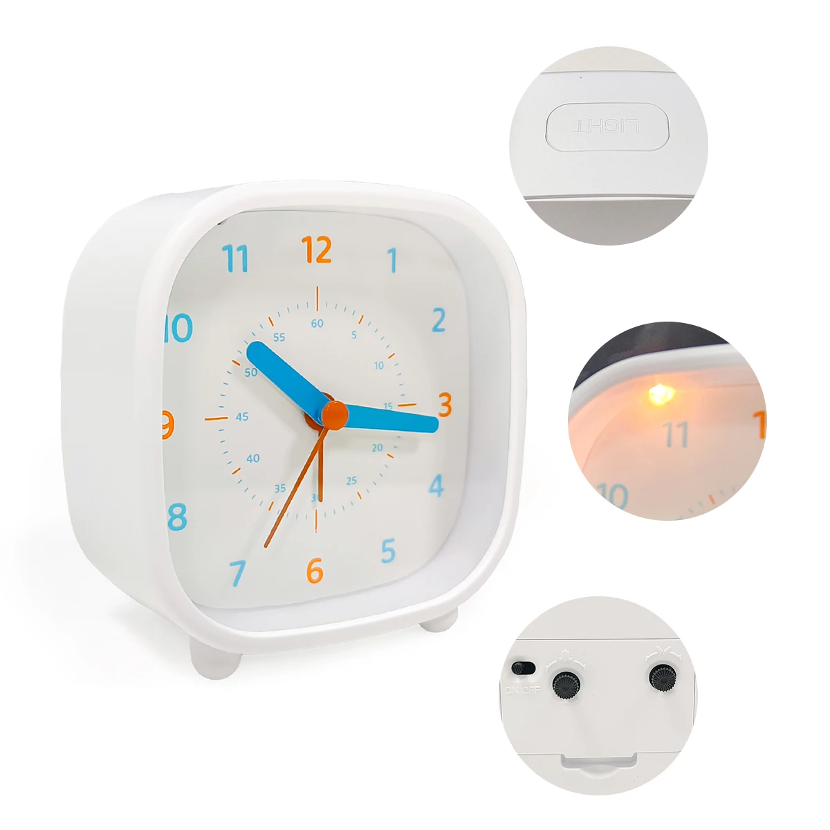 New Student Learning Alarm Clock Kid Night Light Table Clock Children's Bedhead Alarm