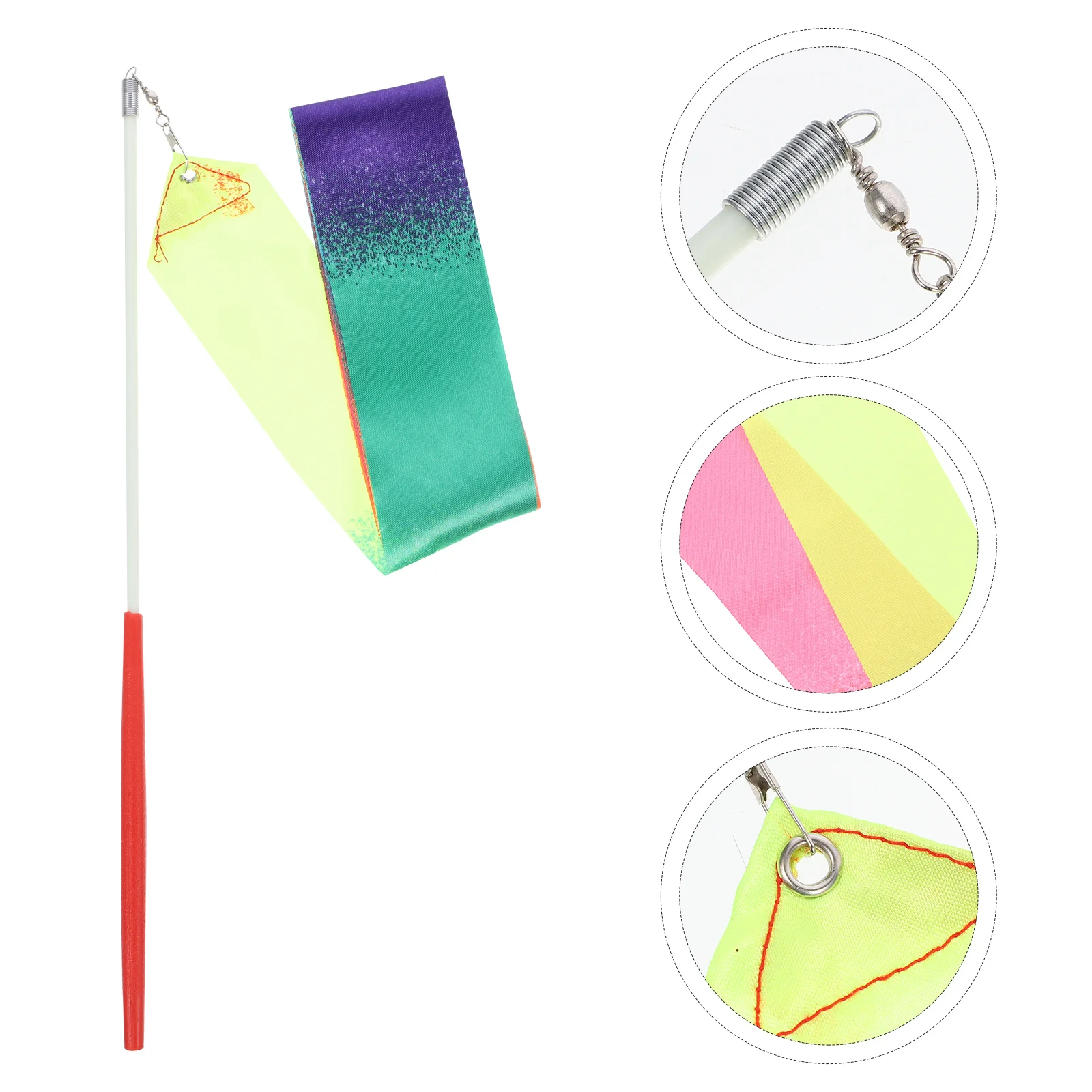 

Dance Ribbons Rainbow Streamers Gymnastics Dance Ribbons Twirling Wands on Sticks for Kids Artistic Dancing 2 Meters
