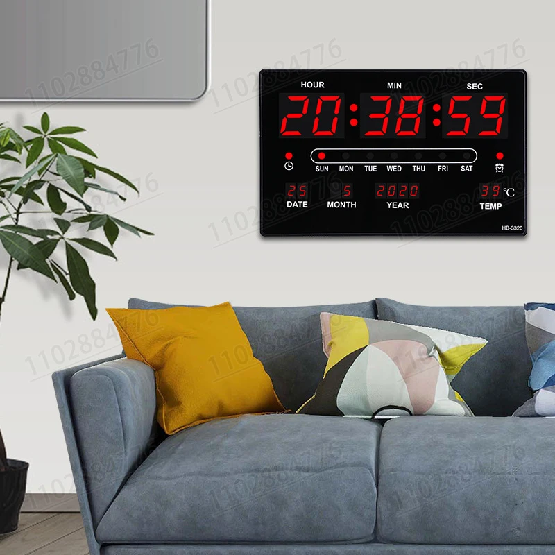 Digital Clock LED Large Screen Perpetual Calendar Desktop Electronic Watch Living Room Household Wall Mounted digital clock lcd digital clock digital desk clock digital table clock mini desk clock