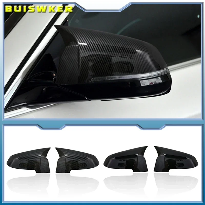 

Черная зеркальная Крышка для BMW 5 6 7 Series F10 F11 F18 F07 F12 F13 F06 F01 F02 LCL, зеркальная крышка из углеродного волокна с узором