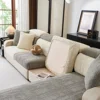 Geometric Lines Jacquard Stretchy Polar Fleece Sofa Cover for Living Room Couch Seat Slipcover Anti-Scratch Furniture Protector 6