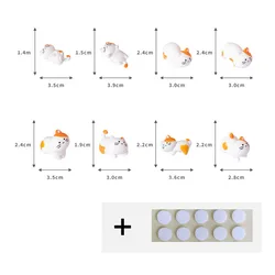 8-Piece Cute Orange Cat Miniature Decoration Set for Bonsai and Fairy Gardens (8pc white)