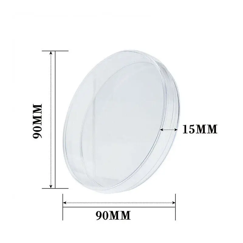 50Pcs Plastic Sterile Petri Dishes Bacteria Culture Dish with Lids 90x15mm for Laboratory Biological Scientific School Supplies petri dishes