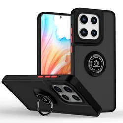 Shockproof Armor Phone Case with Ring Holder and Matte Finish for G Pure  G Power 2022 (Black Red)