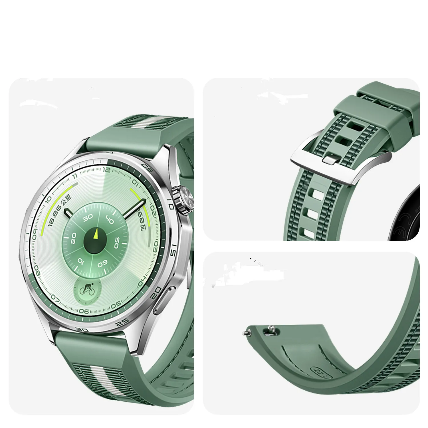 Versatile 22mm Nylon and Silicone Watch Strap Bracelet