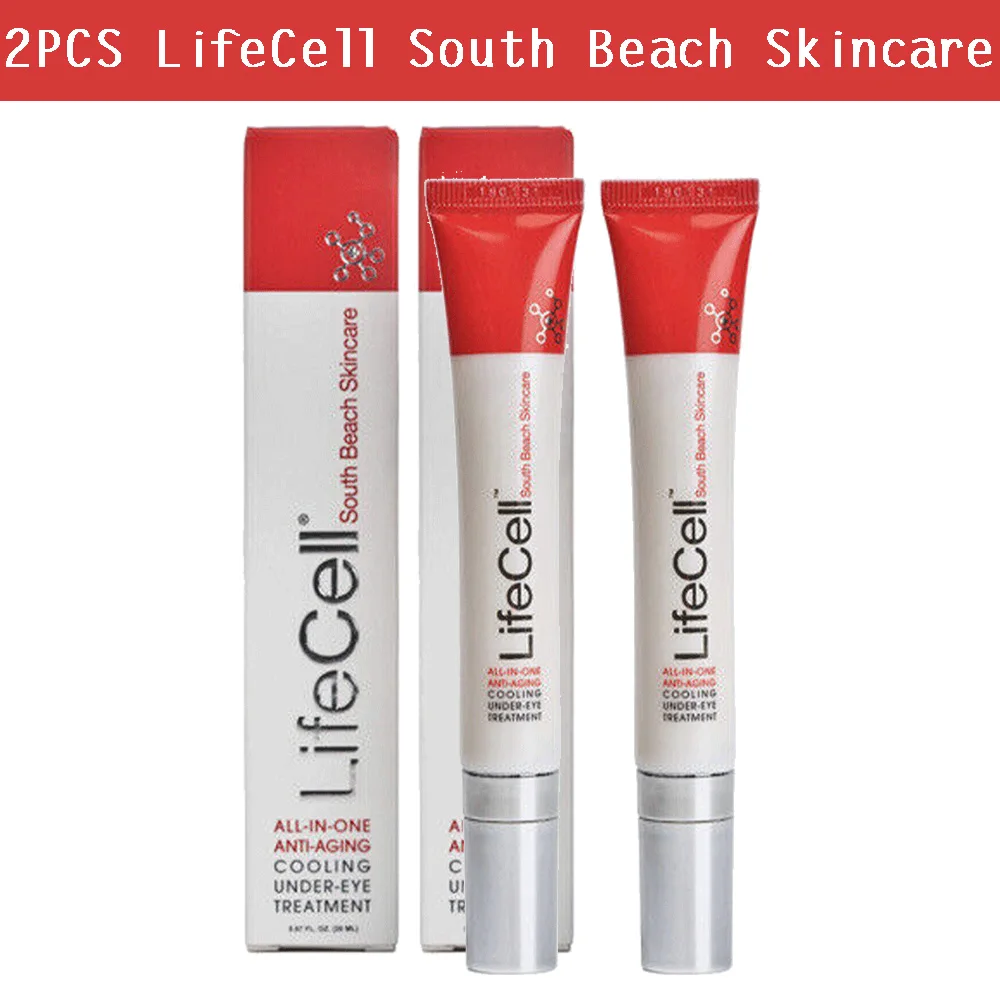 

2PCS LifeCell South Beach Skincare All-In-One Anti-Aging Under-Eye Treatment Eye Cream 20ml Moisturizing Nourishing Compact