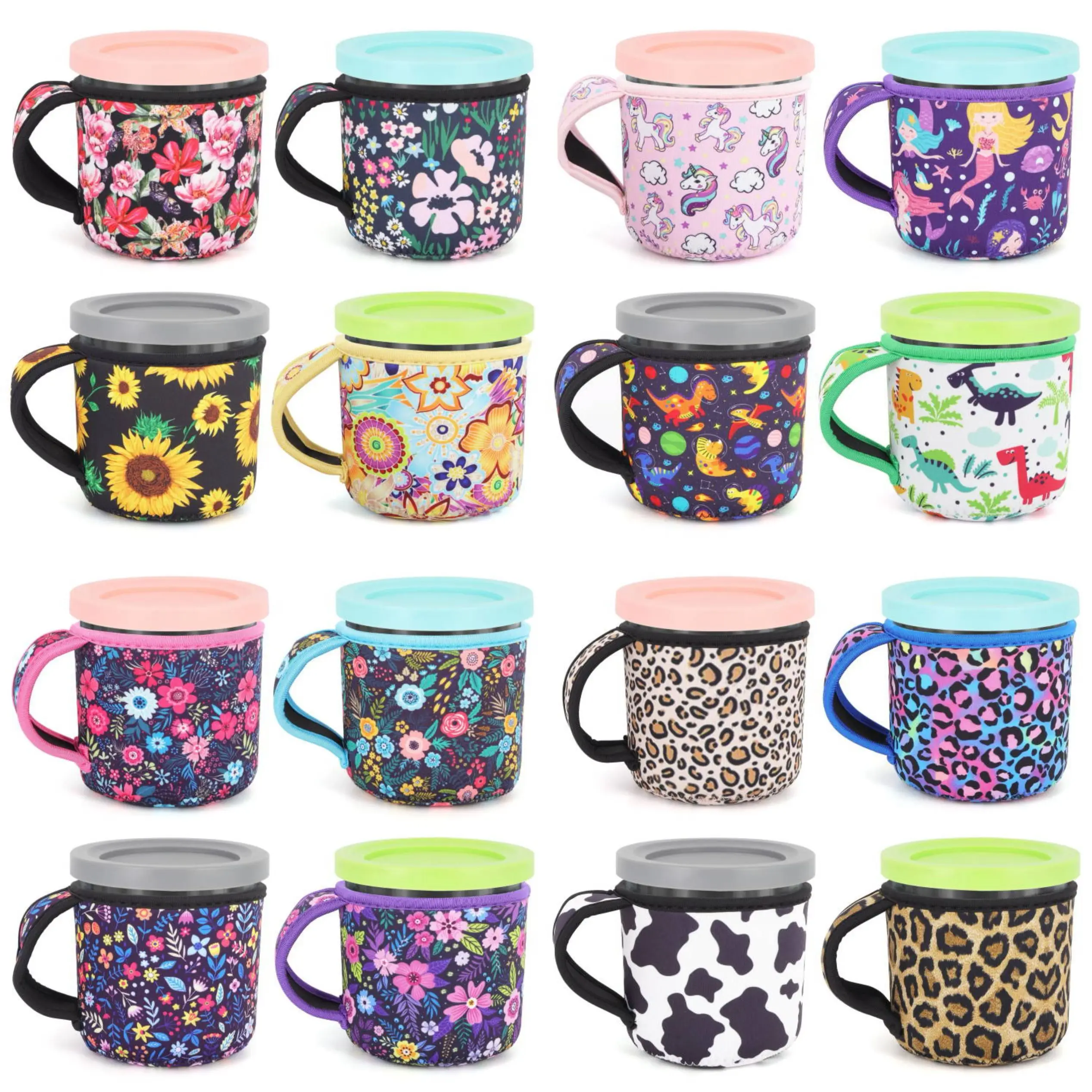 Reusable Neoprene Ice Cream Sleeve with Handle - Insulated