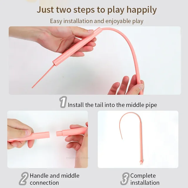 Simulated Mouse Tail Cat Toy Cat Teaser Funny Stick Silicone Long Tail Pet Interactive Toys for Cats Kitten Hunting Pet Products 2