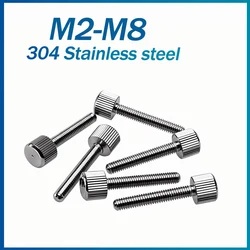 Premium 304 Stainless Steel Knurled Thumb Screws with Flat Round Head - M8 (1Pcs)