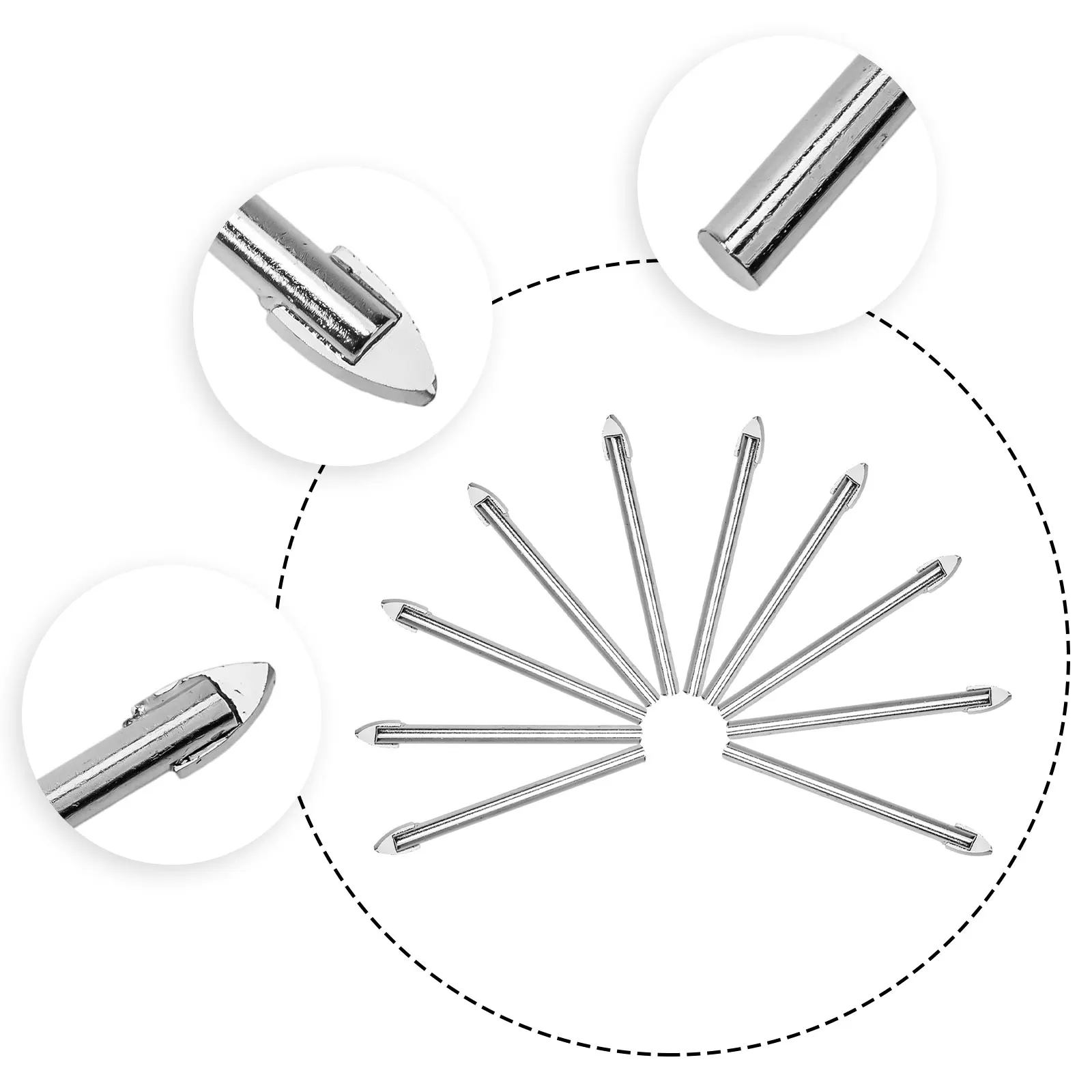 10pcs 6mm 팁 비트 유리 세라믹 화강암 벽 콘크리트 구멍 오프너 카바이드 드릴링 비트 전기 드릴 전동 공구