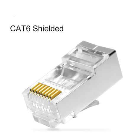 Cristal Cable Ethernet Cabeça, Modular Plug Adapter, RJ45, CAT6, CAT5e Conector, 8P8C, 1Gbps Gigabit de Rede, Crimp, UTP, 10 pcs, 50pcs, OMAY