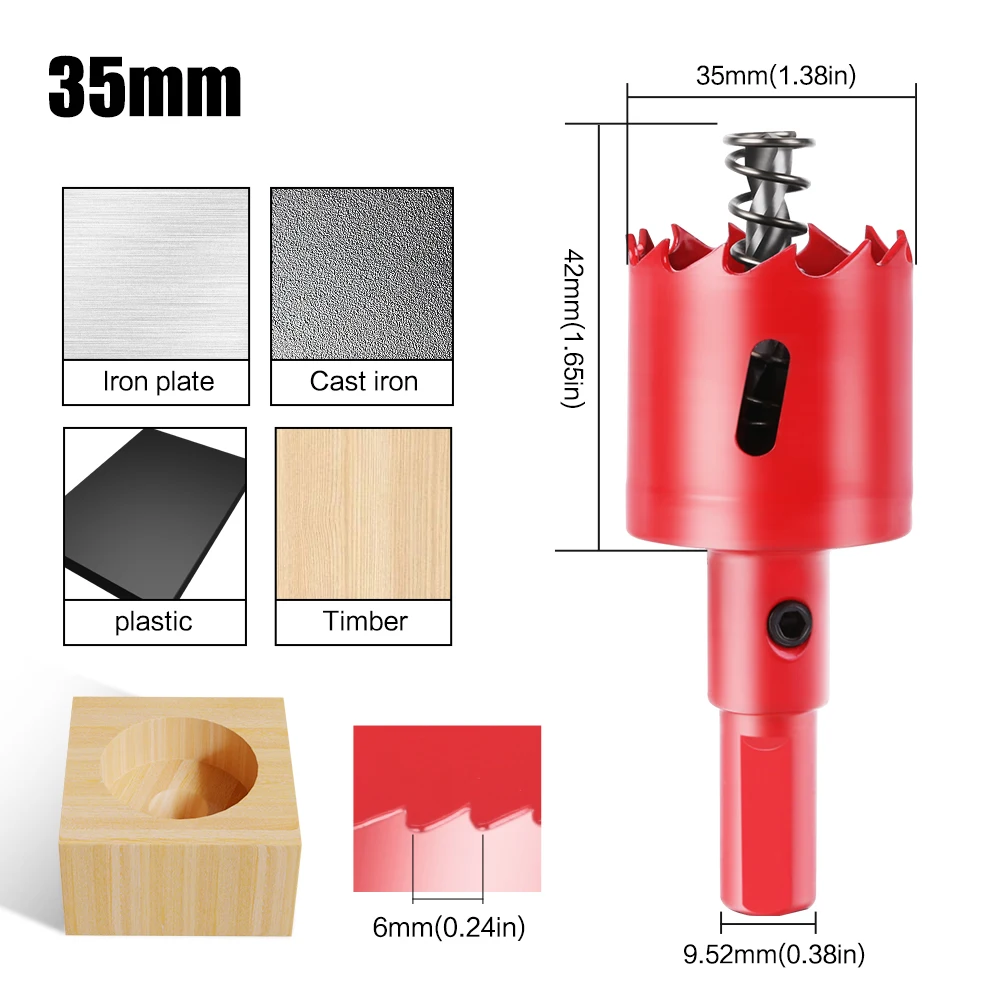 Bi-Metal Hole Saw HSS Drill Bit for Versatile Cutting (15-200mm)