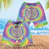 Optical Illusion 3D Print Short Pants For Men Personalized Abstract Iridescentn Male Beach Shorts Psychedelic Infinite Trunks 3