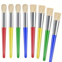 Paint Brushes for Kids, 8 Pcs Big Washable Chubby Toddler Paint Brushes, Easy to Clean & Grip Round and Flat Preschool Paint Bru 1