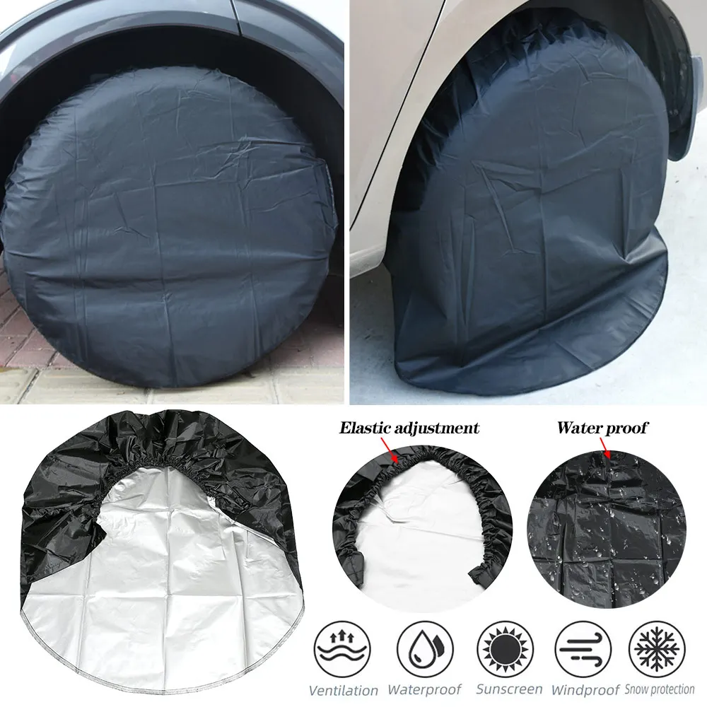 AD 1/2/4PCS Auto Spare Wheel Tire Cover Bag Car Waterproof Dustproof Tire  Cover 29-32 Inch For Truck Trailer RV Camper Motorhome