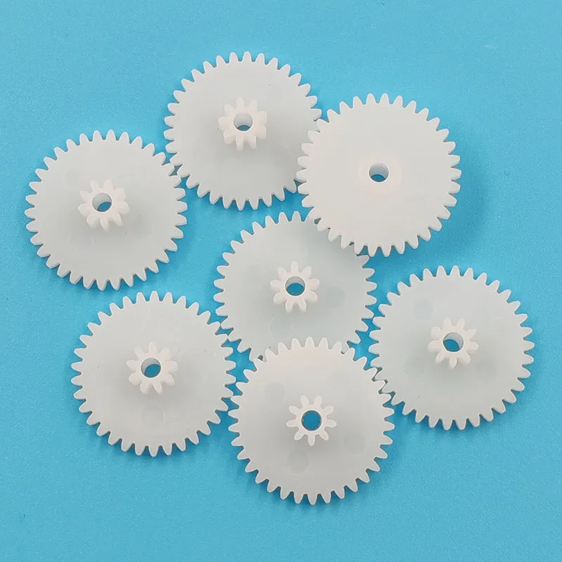 34092B 0.5M Plastic Spur Gear OD 18mm 34 Teeth + 9 Teeth 2mm Loose Fiting DIY Model Steampunk Gears 10pcs/lot