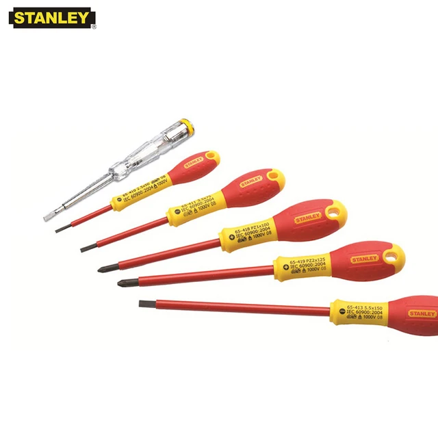 Stanley-juego de destornilladores aislados profesionales, herramienta de  electricista, FatMax, VDE 1000V, 6 piezas