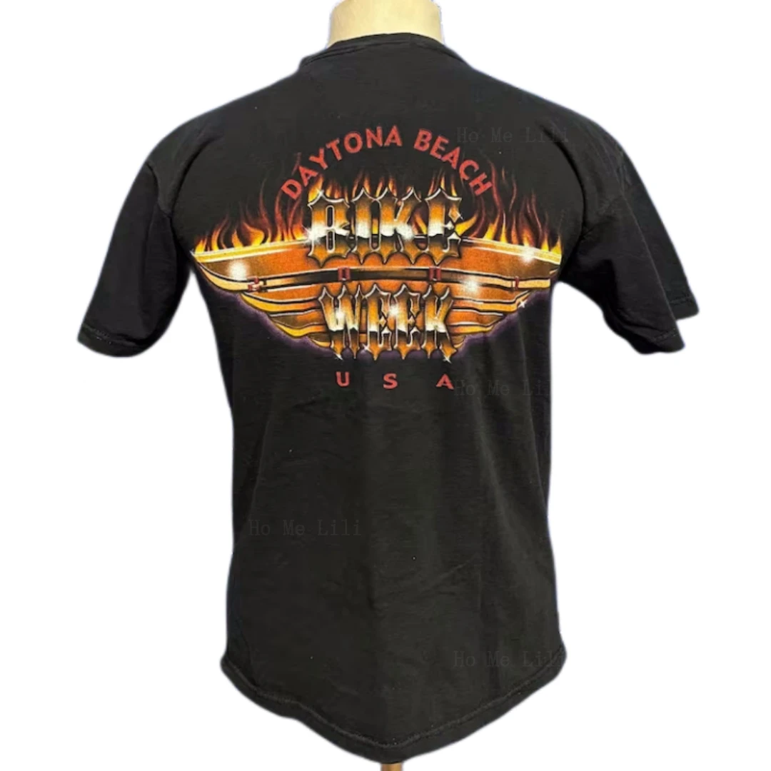 Vintage 2001 Daytona Beach Bike Week Medium Street Retro Magliette A Doppia Faccia