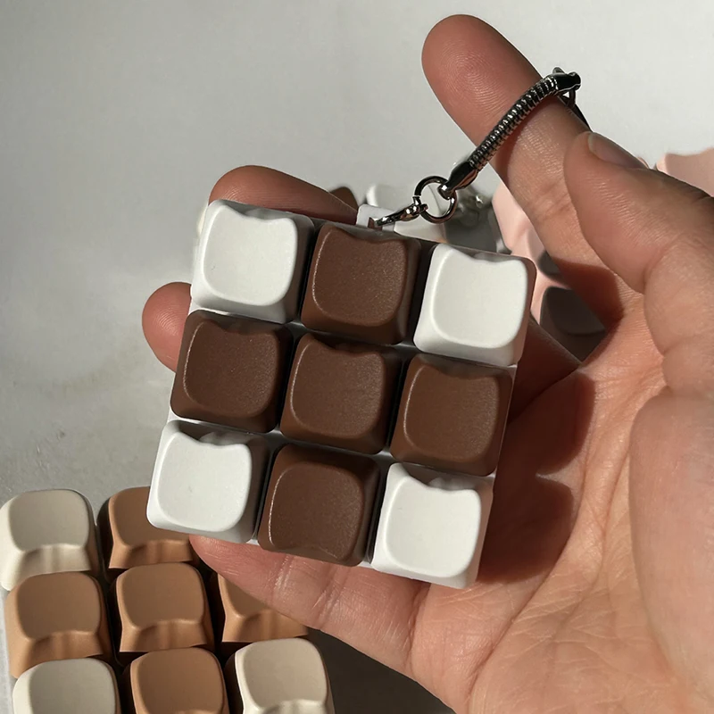 9 Keys Keyboard Key Toy Party Stress Relief DIY Fidget Button Keycap Fidget Keychain Keyboard Keychain Toys Finger