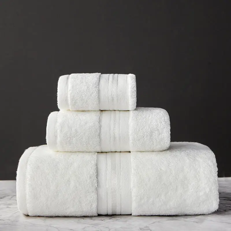 Egyptian Cotton Bath Towel Set New High-Quality Solid Color Thicken Bathroom Towel Set Soft Comfortable