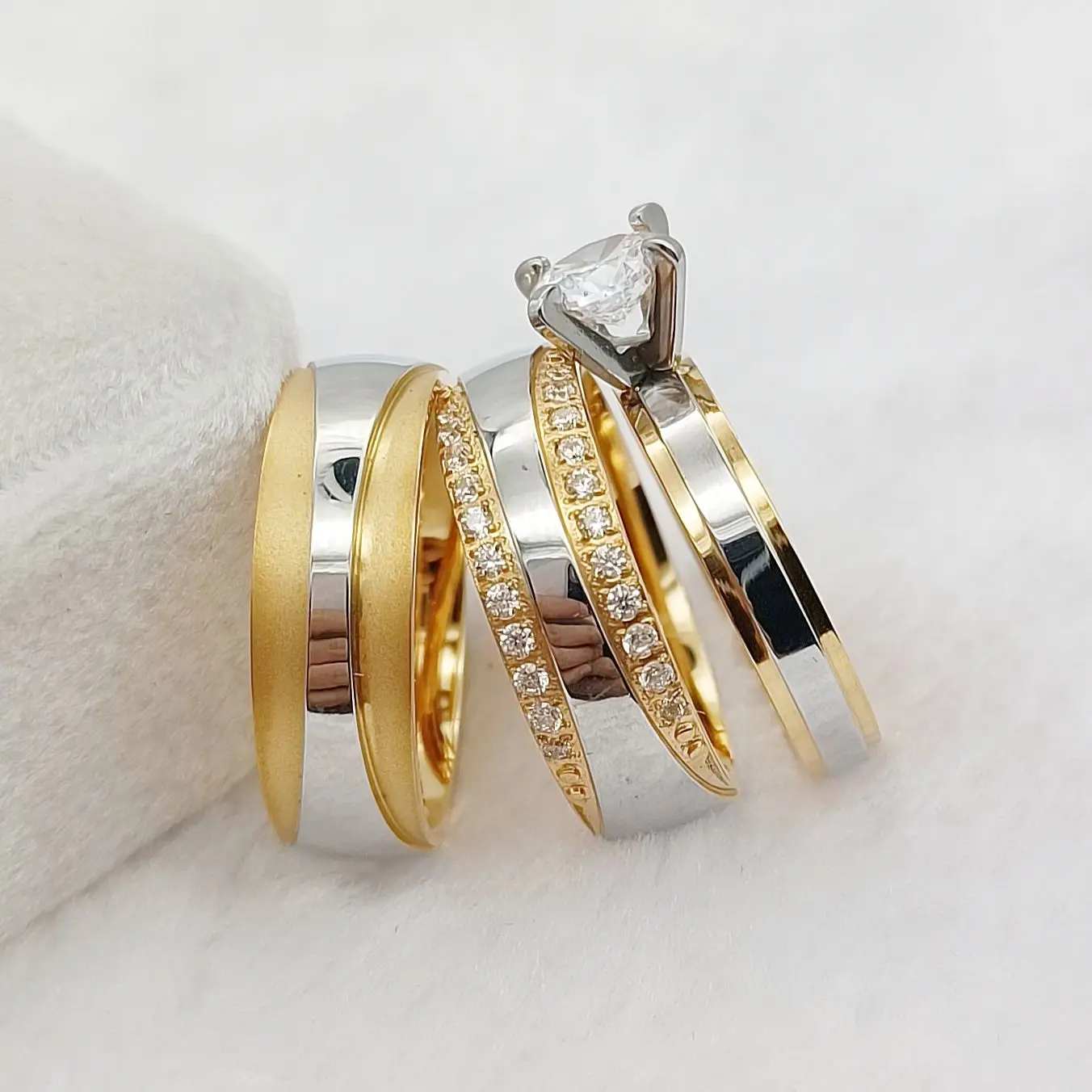 Wedding Engagement Rings Sets for Men and Women Stainless