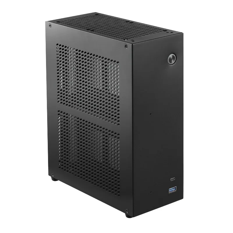Ns01 4.5L 미니 NAS 섀시 - 듀얼 핫스왑 3.5인치 HDD 베이, 17x19cm 메인보드 지원, DC 전원, 가정 및 사무실 저장용 Type-C USB3.0