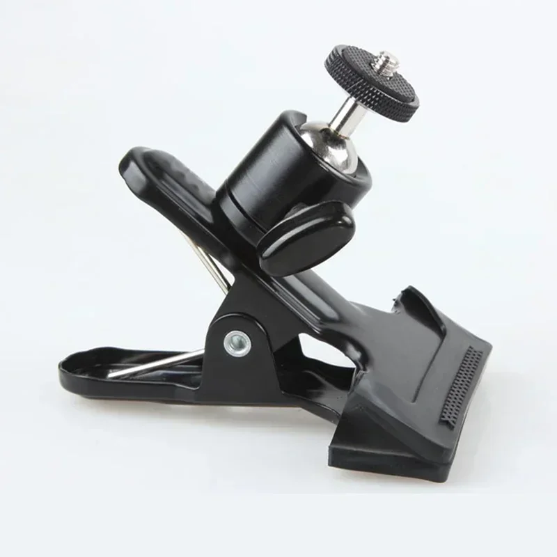 Strong Clamp Flash Bracket Ball Head Clip Tripod Mount for GoPro Camera 360 Degree Arbitrary Angle Adjustment