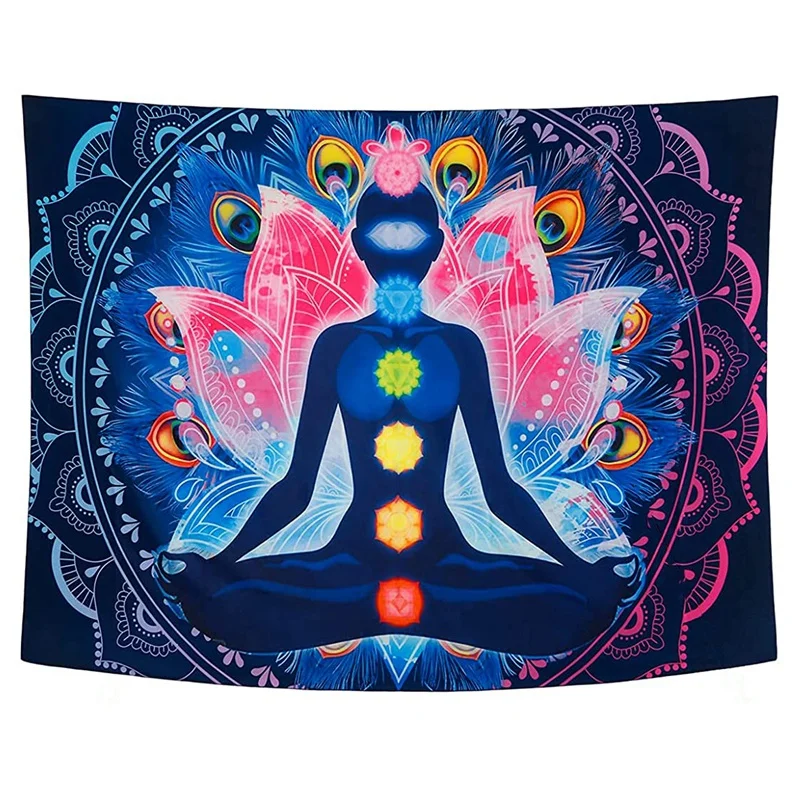 

Quality Seven Chakra Tapestry Colorful Psychedelic Mandala Tapestry Yoga Meditation Tapestry Wall Hanging Indian Hippie Tapestry
