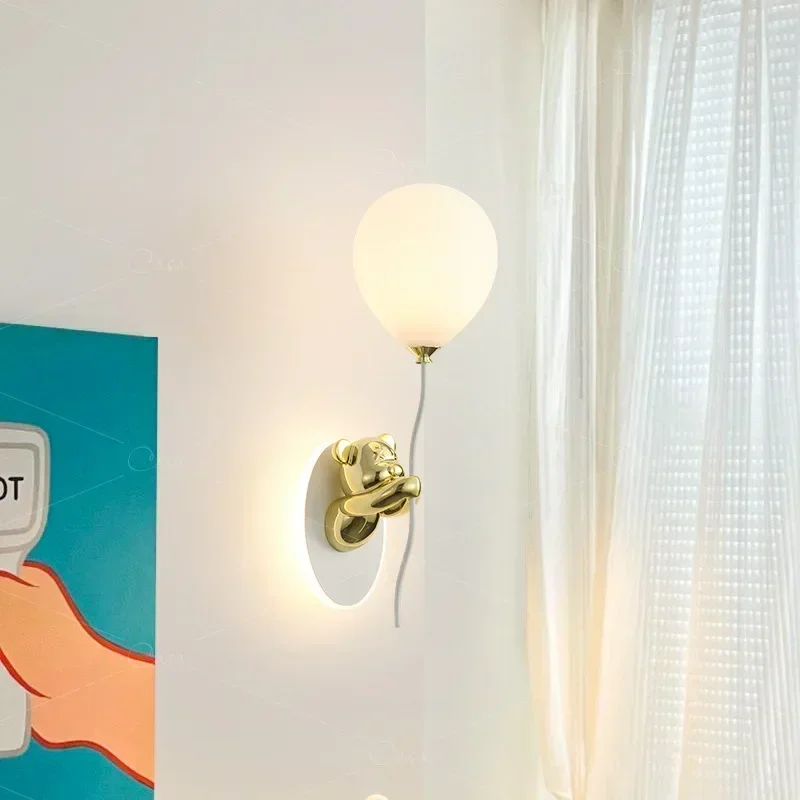 SANDYHA الإبداعية الدب الجدار مصباح ضوء الليل للأطفال الحضانة غرفة نوم غرفة الدراسة الكرتون الحيوان السرير الإضاءة ديكور