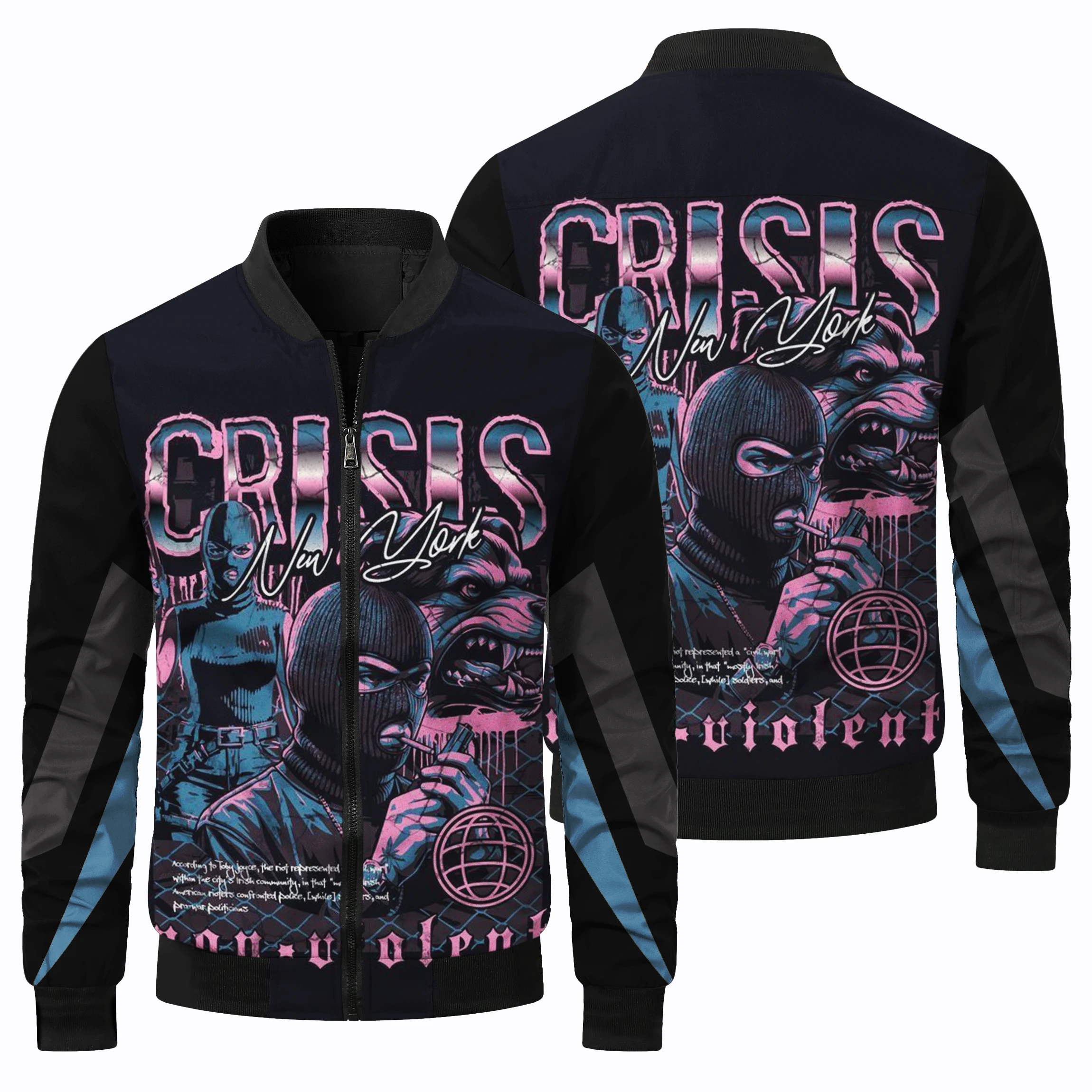 thumbnail image 1 of Nueva chaqueta de vuelo informal de moda para hombre, chaqueta de béisbol para deportes al aire libre, para acampar fuera de la carretera, chaqueta con estampado 3D de alta calidad, 1 of 5