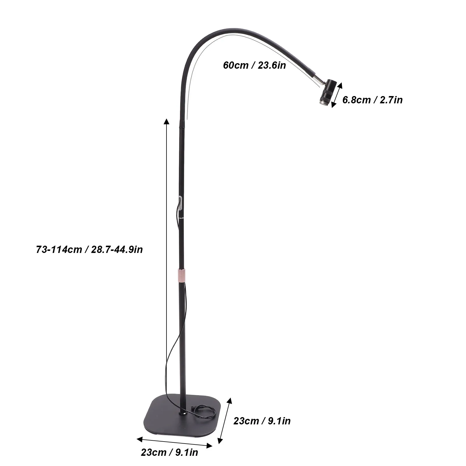 LED Lash Curing Lamp Flexible Gooseneck Foot Pedal Switch Height Adjustment Eyelash Extension Glue Curing Light for Nail Salon 6