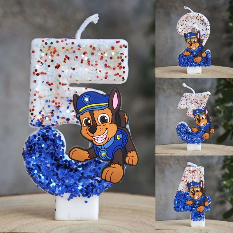 Paw Patrol Kerze 0-9 Nummer Paw Patrol Thema Kindergeburtstag Party Kuchen Dekoration Babyparty Dekoration