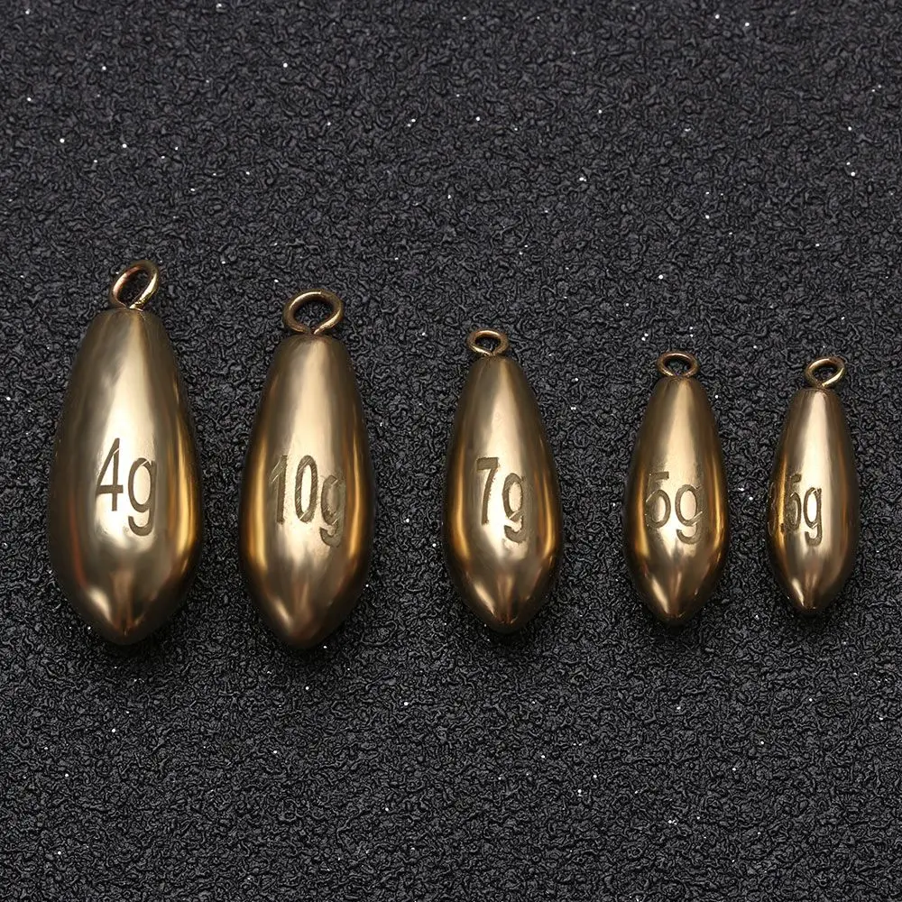 5 Stück Legierung Kupfer Angeln Blei fallen Gold zusätzliches Gewicht Messing Platine Runde Schuss Haken Stecker hochwertige Schnur Platinen – Detail 9