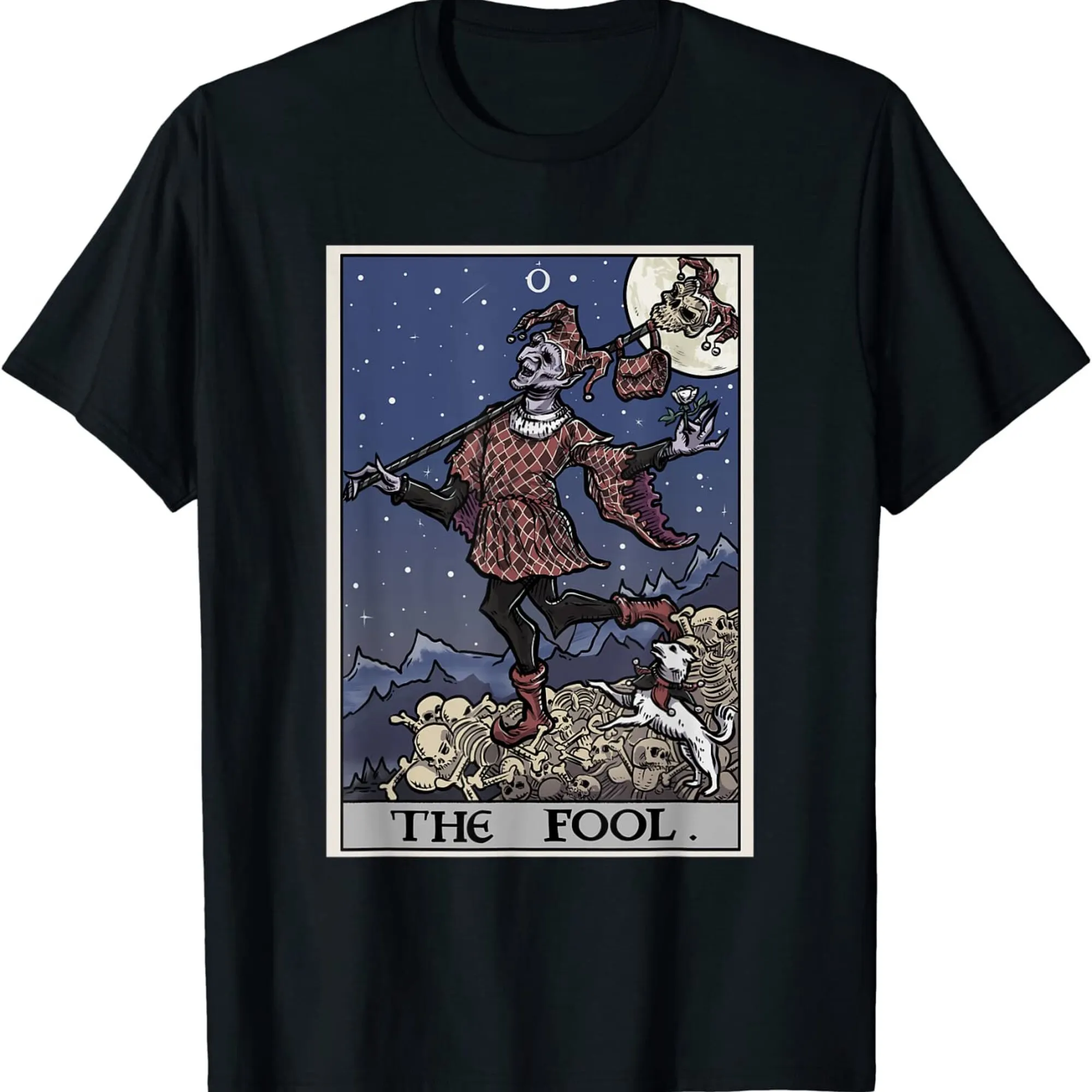 The Fool Tarot Card Halloween Jester Gothic Spooky Horror T Shirt 42197